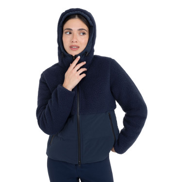 Dames donsjack met teddy-inzetstukken Equestro Marineblazer Marineblauw Dames donsjack met teddy-inzetstukken Equestro Marineblazer Marineblauw
