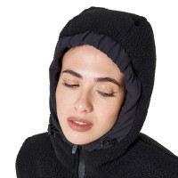 Veste doudoune femme avec empiècements en teddy Equestro Noir
