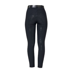 Pantalon femme taille haute full grip avec strass Equestro