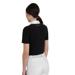 Dames wedstrijdpolo met korte mouwen met strass Equestro Dames wedstrijdpolo met korte mouwen met strass Equestro