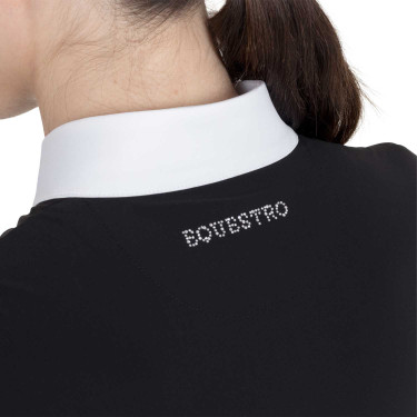 Dames wedstrijdpolo met korte mouwen met strass Equestro Dames wedstrijdpolo met korte mouwen met strass Equestro