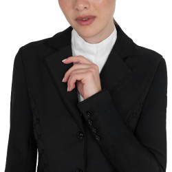 Veste de concours femme monogramme en tissu effet velours Equestro Veste de concours femme monogramme en tissu effet velours Equestro