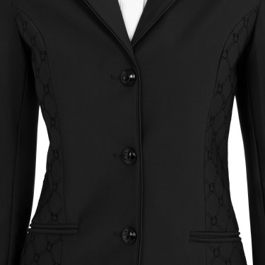 Dames wedstrijdjasje monogram in fluweelachtige stof Equestro Dames wedstrijdjasje monogram in fluweelachtige stof Equestro