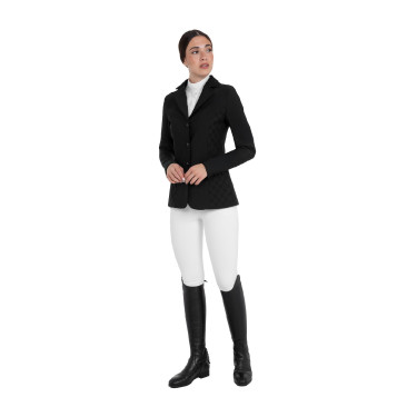 Dames wedstrijdjasje monogram in fluweelachtige stof Equestro Dames wedstrijdjasje monogram in fluweelachtige stof Equestro