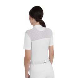 Polo de concours femme avec inserts en tulle Equestro Polo de concours femme avec inserts en tulle Equestro