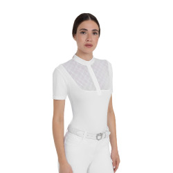 Polo de concours femme avec inserts en tulle Equestro Polo de concours femme avec inserts en tulle Equestro