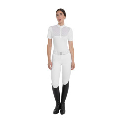 Polo de concours femme avec inserts en tulle Equestro Polo de concours femme avec inserts en tulle Equestro