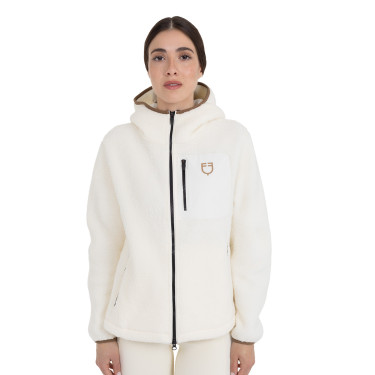 Sweat à capuche zippé femme en polaire teddy Equestro Sweat à capuche zippé femme en polaire teddy Equestro