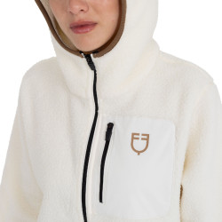 Sweat à capuche zippé femme en polaire teddy Equestro Sweat à capuche zippé femme en polaire teddy Equestro