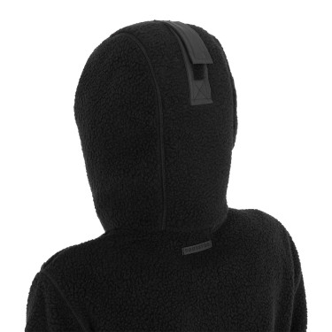Dameshoodie van teddyfleece met capuchon en rits Equestro dames Zwart / zwart