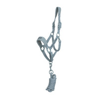Licol technique avec double réglage et boucles revêtues de caoutchouc Equestro Gris ardoise