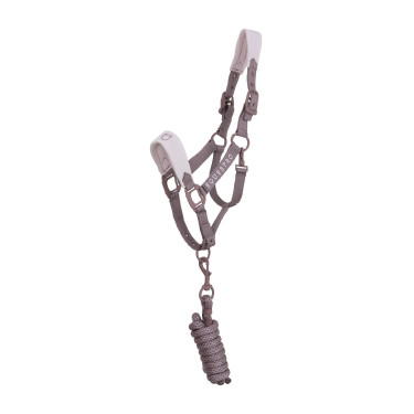 Technische halster met dubbele verstelling en rubber beklede gespen Equestro Gewei / gevilt violet