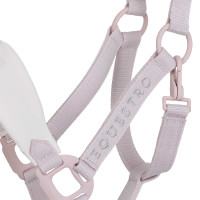 Technische halster met dubbele verstelling en rubber beklede gespen Equestro Violet vilt / zandwit