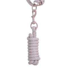 Licol technique avec double réglage et boucles revêtues de caoutchouc Equestro Violet feutré / blanc sable