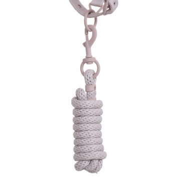 Licol technique avec double réglage et boucles revêtues de caoutchouc Equestro Violet feutré / blanc sable