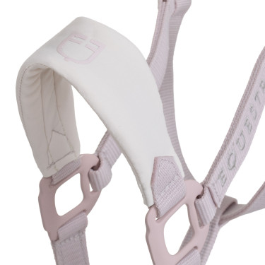 Licol technique avec double réglage et boucles revêtues de caoutchouc Equestro Violet feutré / blanc sable