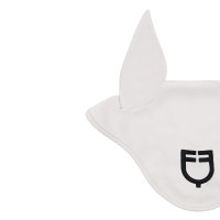 Bonnet en tissu technique extensible et respirant Equestro Blanc sable / noir