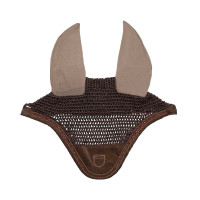 Bonnet en crochet avec strass Equestro Liqueur de café Marron