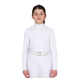 Wedstrijdpolo voor meisjes met micromesh-inzetten Equestro kinderen Wedstrijdpolo voor meisjes met micromesh-inzetten Equestro kinderen