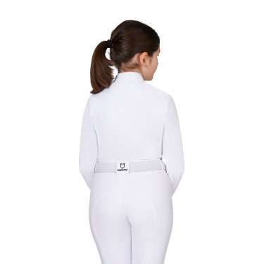 Wedstrijdpolo voor meisjes met micromesh-inzetten Equestro kinderen Wedstrijdpolo voor meisjes met micromesh-inzetten Equestro kinderen