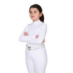 Wedstrijdpolo voor meisjes met micromesh-inzetten Equestro kinderen Wedstrijdpolo voor meisjes met micromesh-inzetten Equestro kinderen