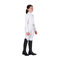 Wedstrijdpolo voor meisjes met micromesh-inzetten Equestro kinderen Wedstrijdpolo voor meisjes met micromesh-inzetten Equestro kinderen