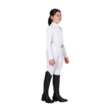 Wedstrijdpolo voor meisjes met micromesh-inzetten Equestro kinderen Wedstrijdpolo voor meisjes met micromesh-inzetten Equestro kinderen