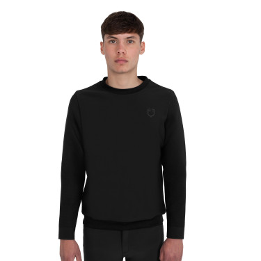 Heren crewneck technische sweater met micro mesh inzetstukken Equestro