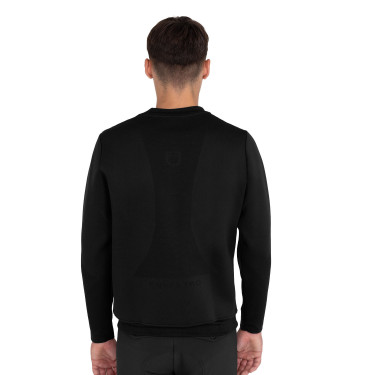 Heren crewneck technische sweater met micro mesh inzetstukken Equestro
