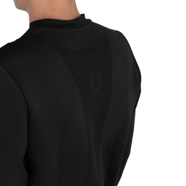 Heren crewneck technische sweater met micro mesh inzetstukken Equestro