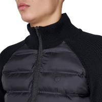 Doudoune homme à manches en maille Equestro Noir