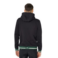 Sweat à capuche zippée homme Equestro Noir / vert sapin