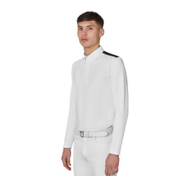 Herenwedstrijdpolo met lange mouwen en mesh inzetten Equestro heren Herenwedstrijdpolo met lange mouwen en mesh inzetten Equestro heren