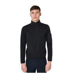 Sweat-shirt homme à col montant en polaire fermeture éclair 3/4 Equestro Sweat-shirt homme à col montant en polaire fermeture éclair 3/4 Equestro