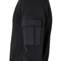 Sweat-shirt homme à col montant en polaire fermeture éclair 3/4 Equestro Noir