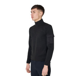 Herenfleece met hoge kraag van fleece met driekwart ritssluiting Equestro heren Herenfleece met hoge kraag van fleece met driekwart ritssluiting Equestro heren