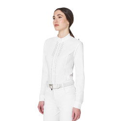 Polo de concours femme chemise avec strass Equestro Polo de concours femme chemise avec strass Equestro