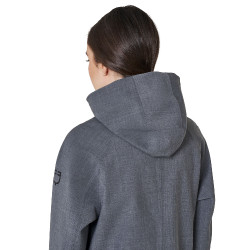 Dames softshell jas lang in wolmix met achteropening Equestro