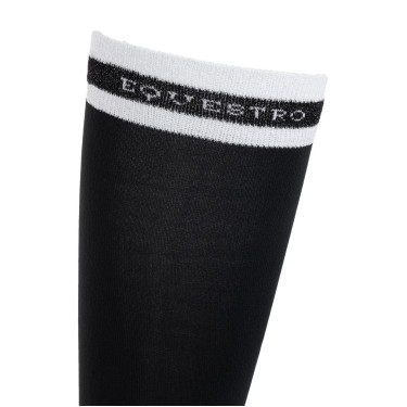 Chaussettes femme avec inserts en Lurex Equestro Chaussettes femme avec inserts en Lurex Equestro