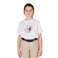 T-shirt fille Born To Be Wild en coton Equestro Blanc T-shirt fille Born To Be Wild en coton Equestro Blanc