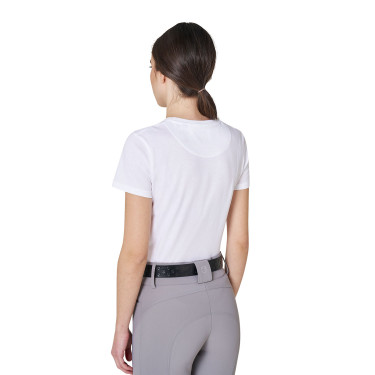 T-shirt femme avec logo en feuille Equestro Blanc / argent T-shirt femme avec logo en feuille Equestro Blanc / argent