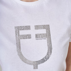 T-shirt femme avec logo en feuille Equestro Blanc / argent T-shirt femme avec logo en feuille Equestro Blanc / argent