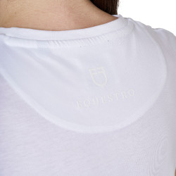 Dames T-shirt met Equestro-logo in folie Wit / zilver Dames T-shirt met Equestro-logo in folie Wit / zilver