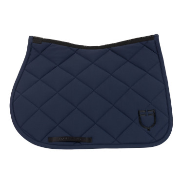 Tapis de selle de saut avec matelassage en losanges et logo brodé Equestro Tapis de selle de saut avec matelassage en losanges et logo brodé Equestro