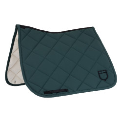 Tapis de dressage matelassé à losanges avec logo brodé Equestro Vert sapin / noir Tapis de dressage matelassé à losanges avec logo brodé Equestro Vert sapin / noir