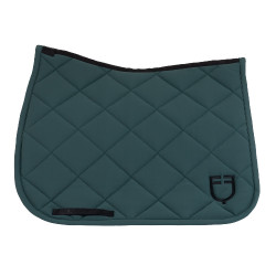 Tapis de dressage matelassé à losanges avec logo brodé Equestro Vert sapin / noir Tapis de dressage matelassé à losanges avec logo brodé Equestro Vert sapin / noir