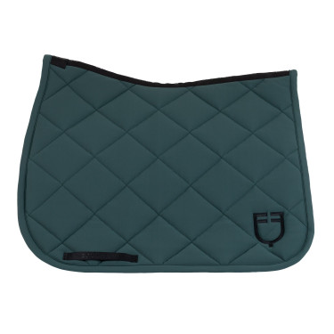 Tapis de dressage matelassé à losanges avec logo brodé Equestro Vert sapin / noir Tapis de dressage matelassé à losanges avec logo brodé Equestro Vert sapin / noir
