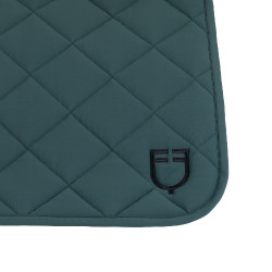Tapis de dressage matelassé à losanges avec logo brodé Equestro Vert sapin / noir Tapis de dressage matelassé à losanges avec logo brodé Equestro Vert sapin / noir