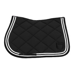 Tapis de saut Double Stripes en tissu technique Equestro Noir Tapis de saut Double Stripes en tissu technique Equestro Noir