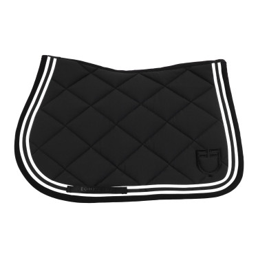 Tapis de saut Double Stripes en tissu technique Equestro Noir Tapis de saut Double Stripes en tissu technique Equestro Noir